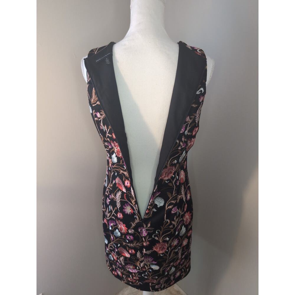 Whitehouse Black Market floral embroidery boho sleeveless black dress 8 - Picture 5 of 8